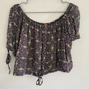 Free People Cropped Mandala Blouse Size Small